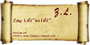 Zay László névjegykártya